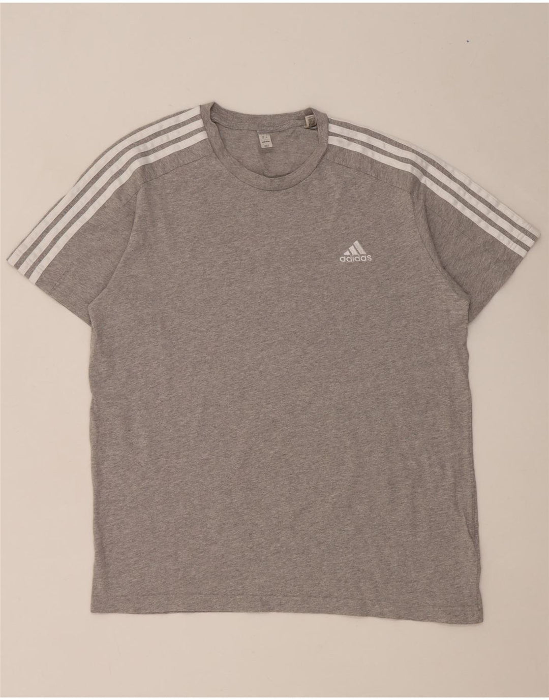 T-shirt da uomo Adidas Top grande in cotone chiazzato grigio