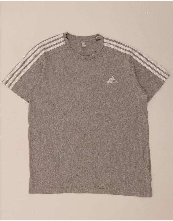 T-shirt da uomo Adidas Top grande in cotone chiazzato grigio