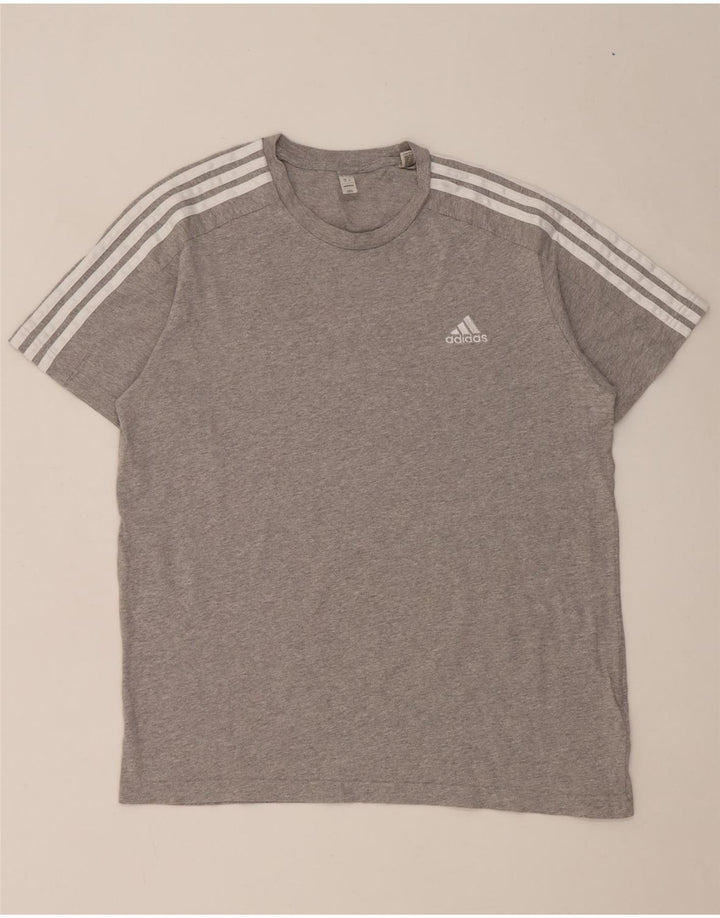 T-shirt da uomo Adidas Top grande in cotone chiazzato grigio