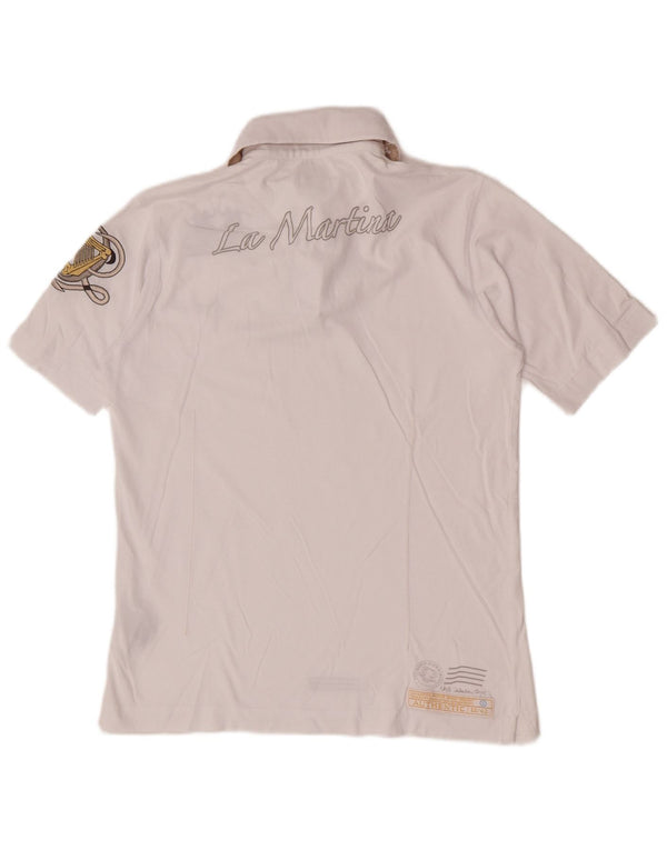 Polo grafica da uomo La Martina in cotone bianco medio