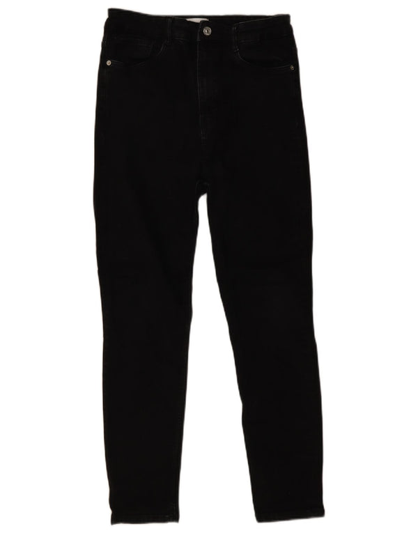 Jeans skinny corti da donna Zara EU 42 Large W32 L26 cotone nero