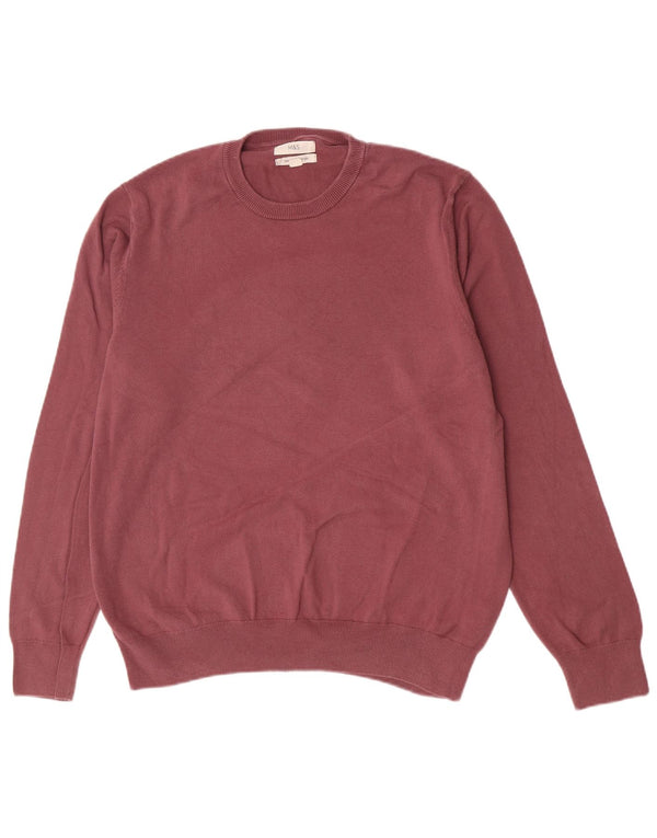 Maglione maglione girocollo da uomo Marks & Spencer XL in cotone rosa