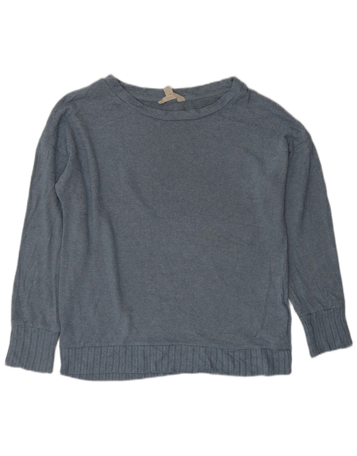 MARKS & SPENCER Maglione oversize da donna con scollo a barca UK 10 Piccolo Blu