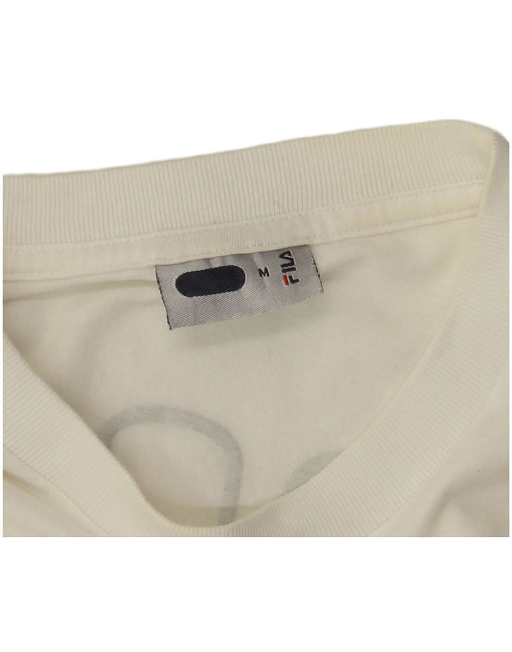 T-shirt grafica da uomo Fila Top in cotone bianco medio