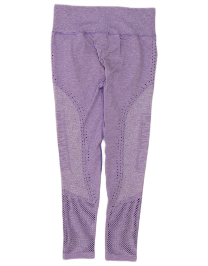 Leggings grafici da donna Calvin Klein UK 12 Poliestere screziato viola medio