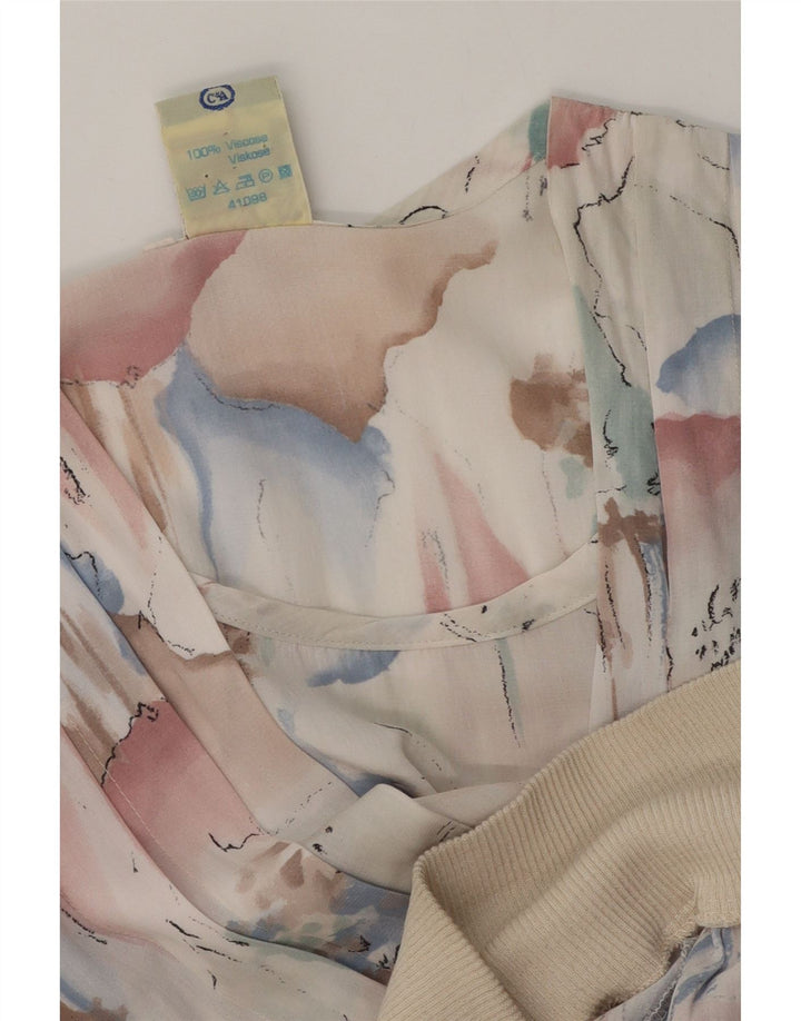 C&A Camicetta a maniche lunghe da donna con motivo astratto UK 14 Bianco medio