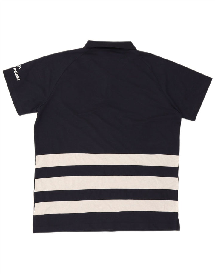 Polo ADIDAS da uomo XL in cotone a righe blu navy