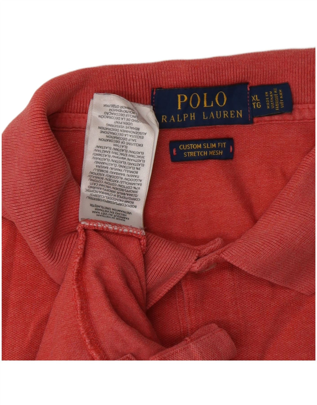 POLO RALPH LAUREN Polo da uomo slim fit personalizzata XL in cotone rosso