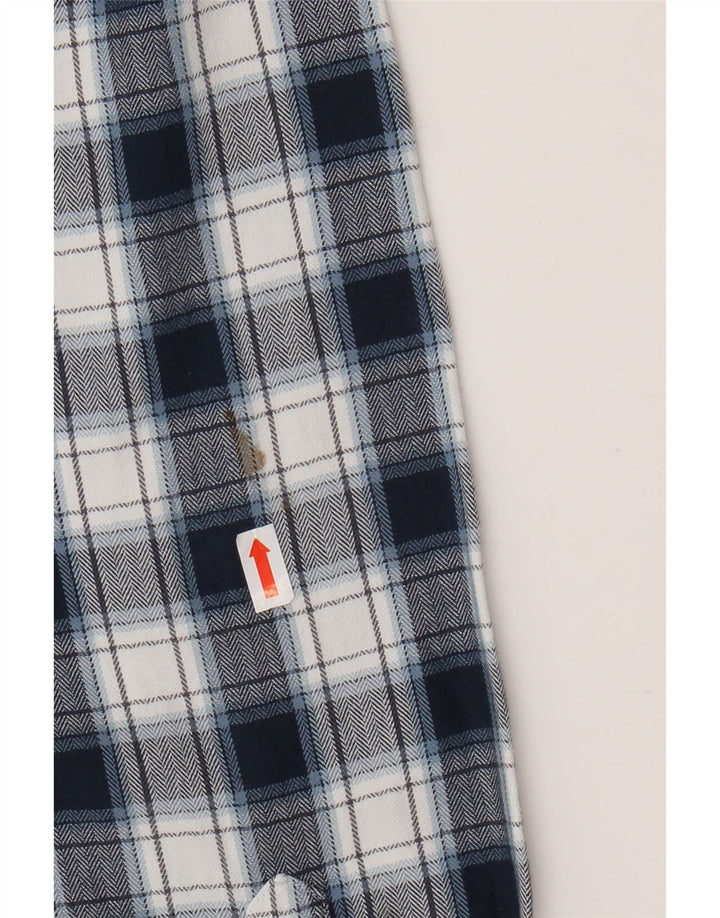 Camicia REISS da uomo in flanella vestibilità regolare XL cotone a quadri blu navy