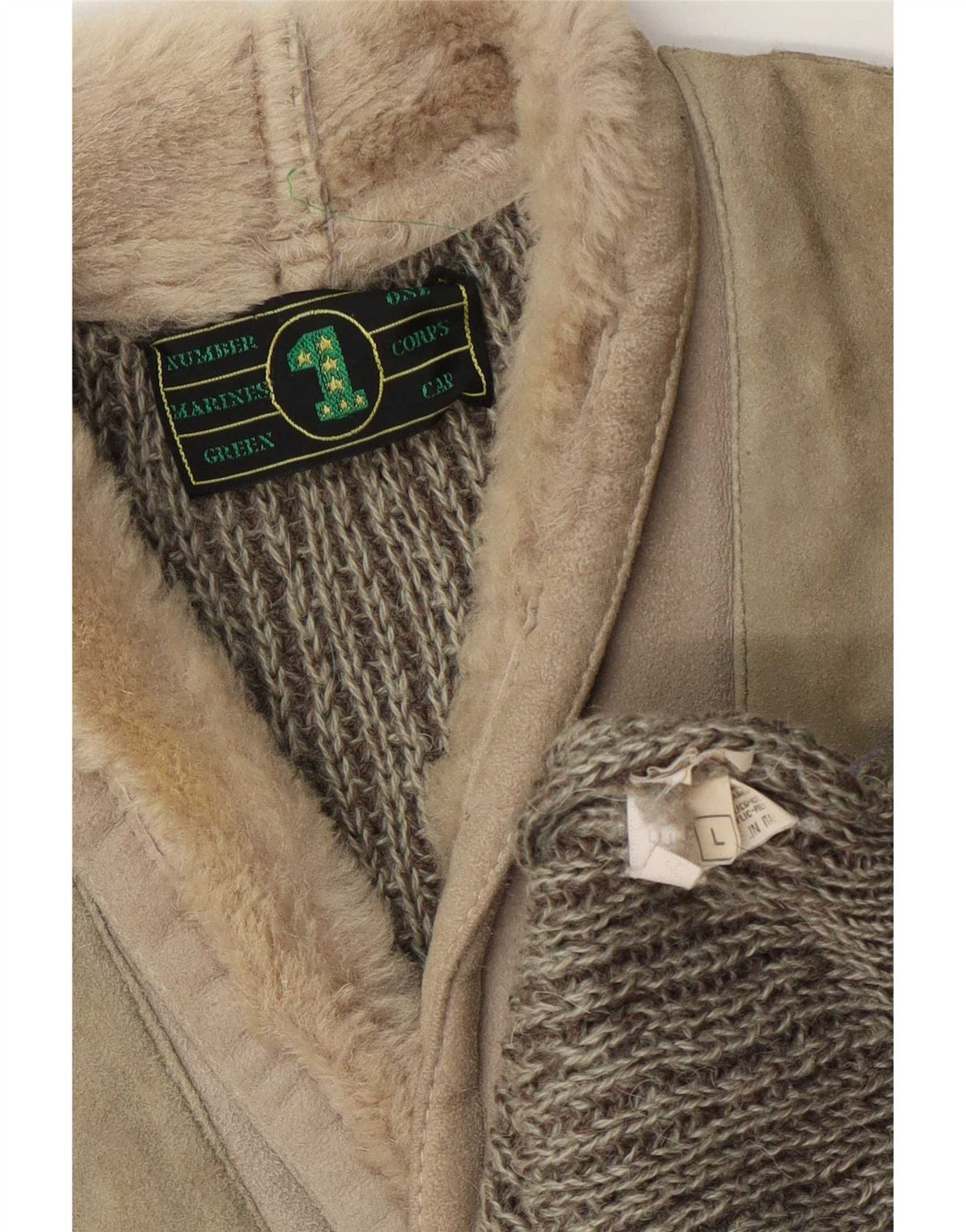 Maglione vintage da uomo con collo a scialle, grande, in lana color block grigio