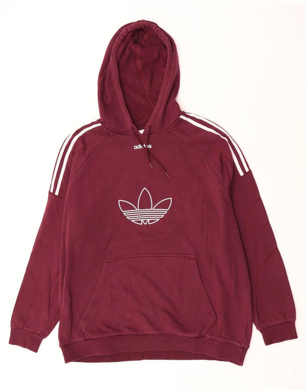 Felpa con cappuccio da uomo Adidas XL in cotone color block marrone