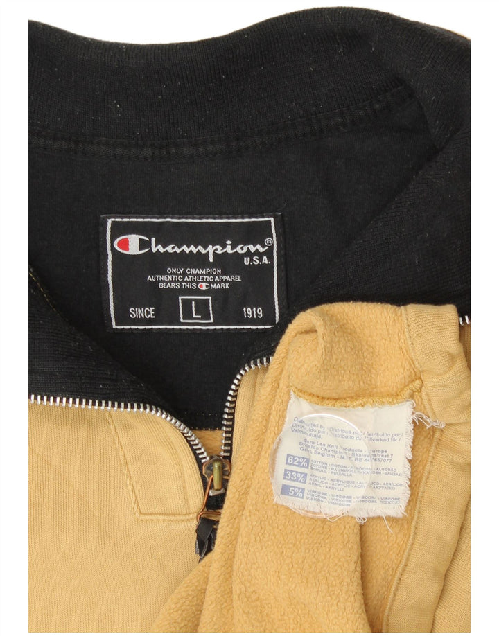 CHAMPION Felpa da uomo con collo con zip, maglione grande, cotone beige