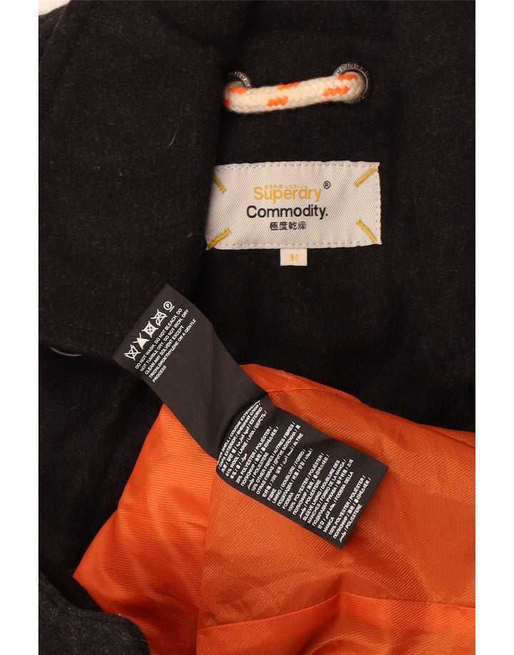 Cappotto da marinaio da uomo Superdry Commodity UK 38 lana nera media