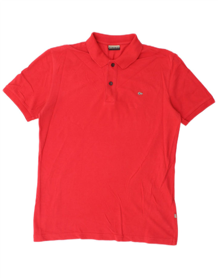 Polo da uomo Napapijri in cotone rosso medio