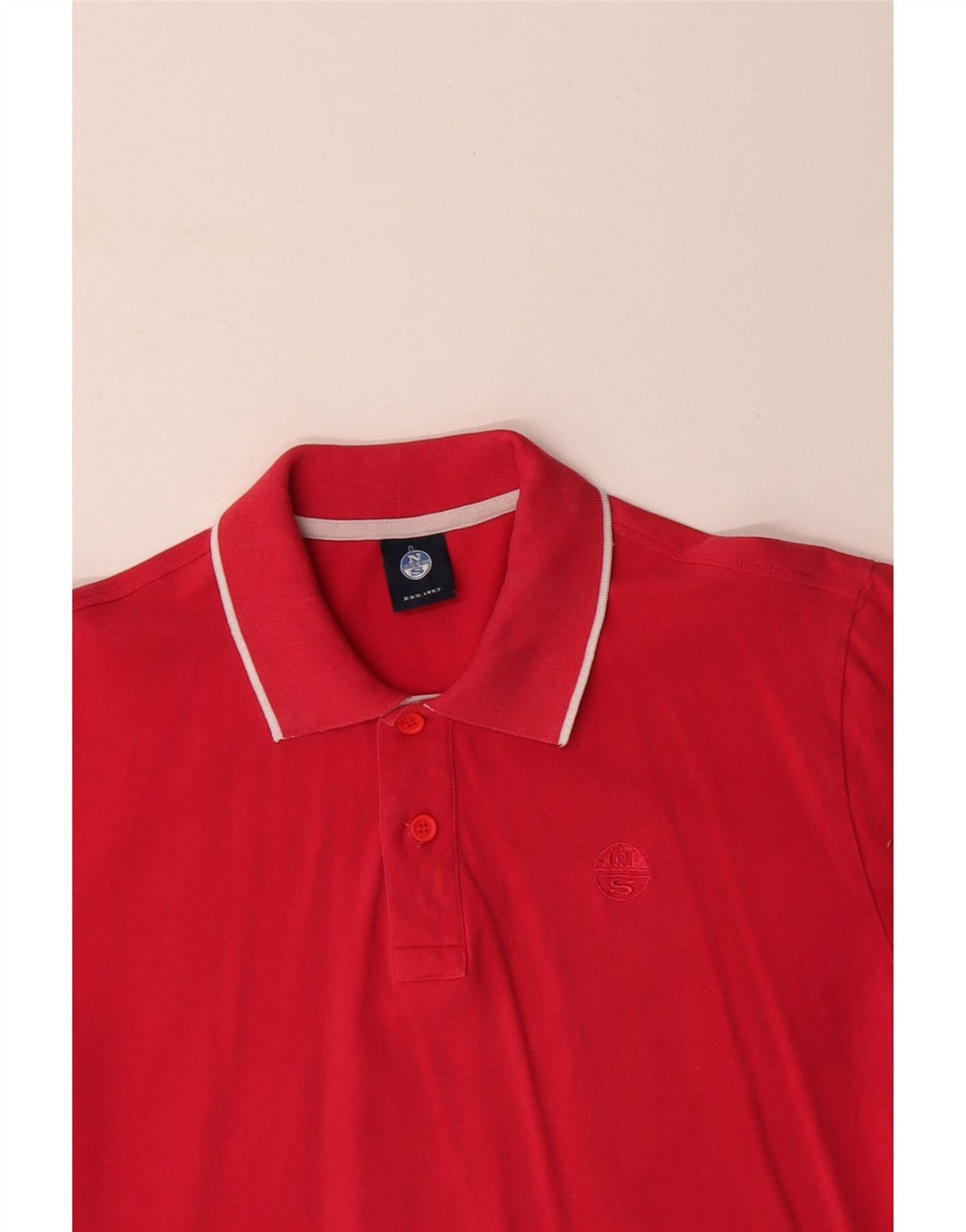 Polo da uomo NORTH SAILS in cotone rosso medio