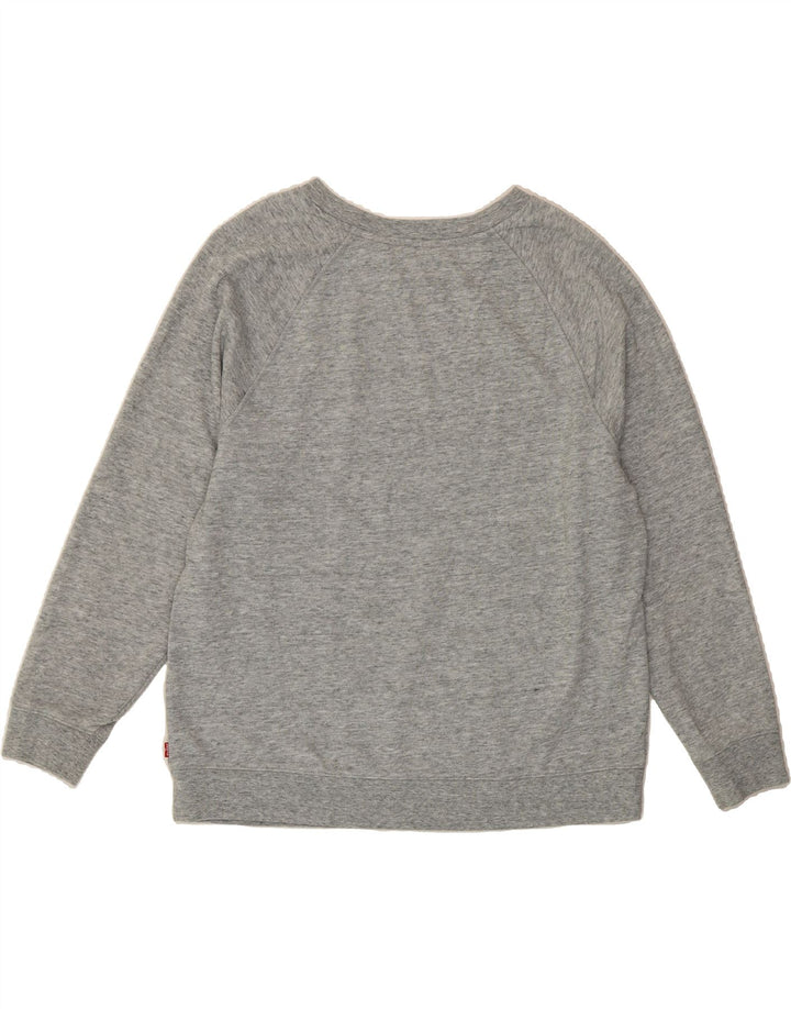 LEVI'S Womens Graphic Sweatshirt Jumper UK 18 XL Grey Cotton Vintage Levi's and Second-Hand Levi's from Messina Hembry 