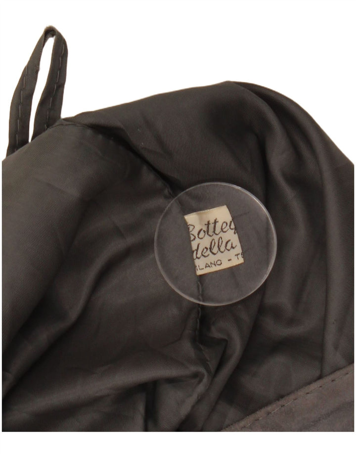 Gonna da donna in pelle scamosciata VINTAGE IT 44 W27 L26 Grigio