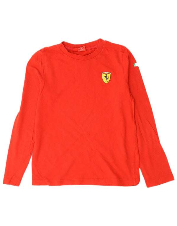 Puma Ragazzo Ferrari Graphic Top Manica Lunga 11-12 Anni Rosso Cotone
