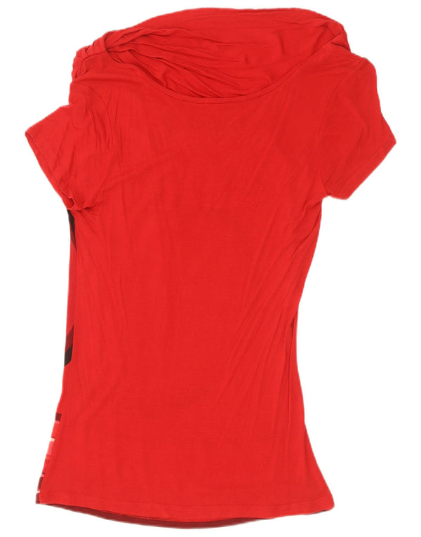 Desigual Camicetta grafica da donna Top UK 12 Medio Rosso geometrico