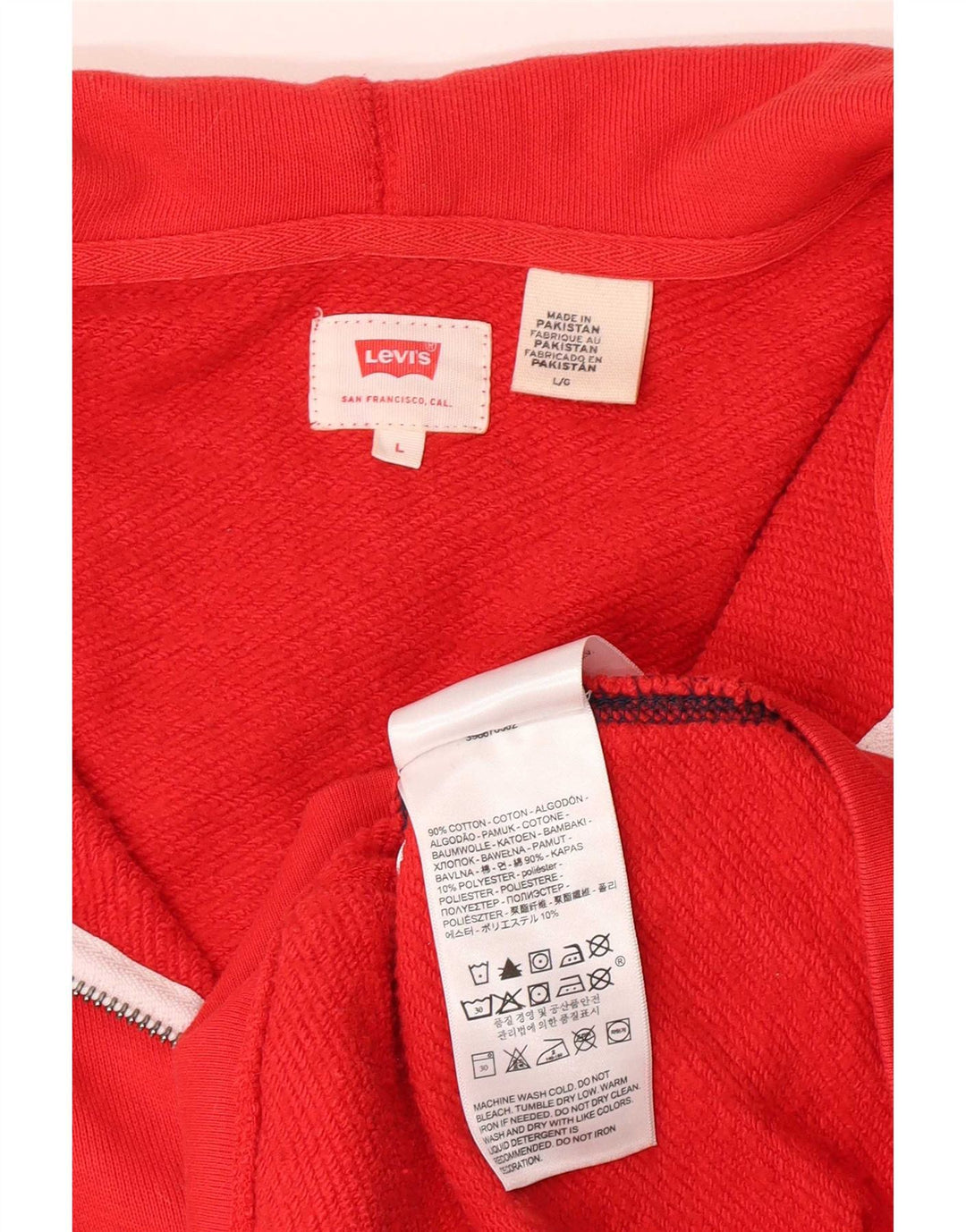 Maglione con cappuccio e zip da uomo Levi's grande in cotone color block rosso