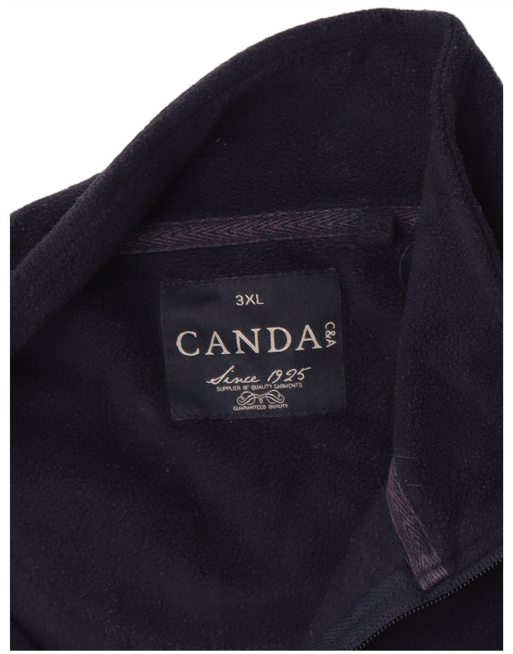 Maglione in pile da uomo con zip e collo Canda 3XL Blu Navy