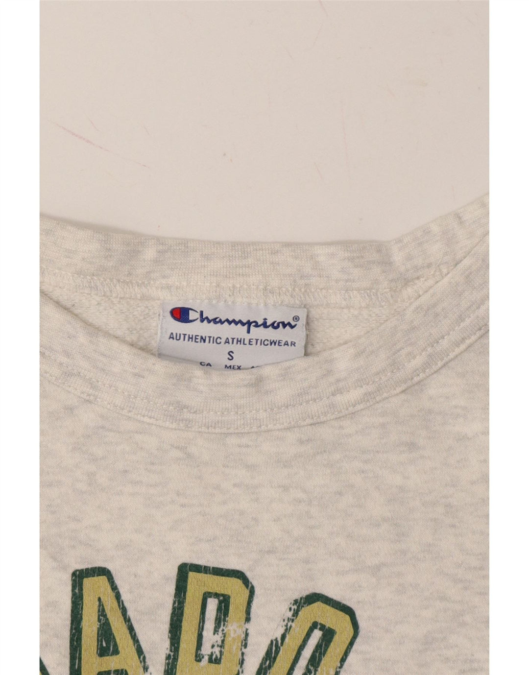 CHAMPION Mens Colorado State Rams Sweatshirt Jumper Small Grey Flecked Vintage Champion and Second-Hand Champion from Messina Hembry 