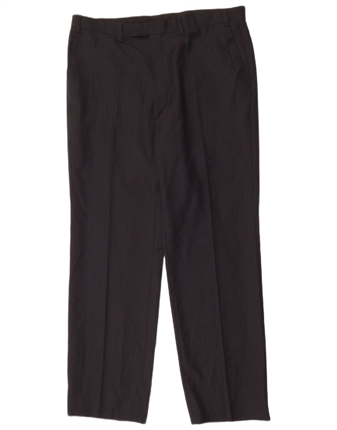 Pantaloni da abito da uomo Marks & Spencer W38 L33 Poliestere a righe blu navy