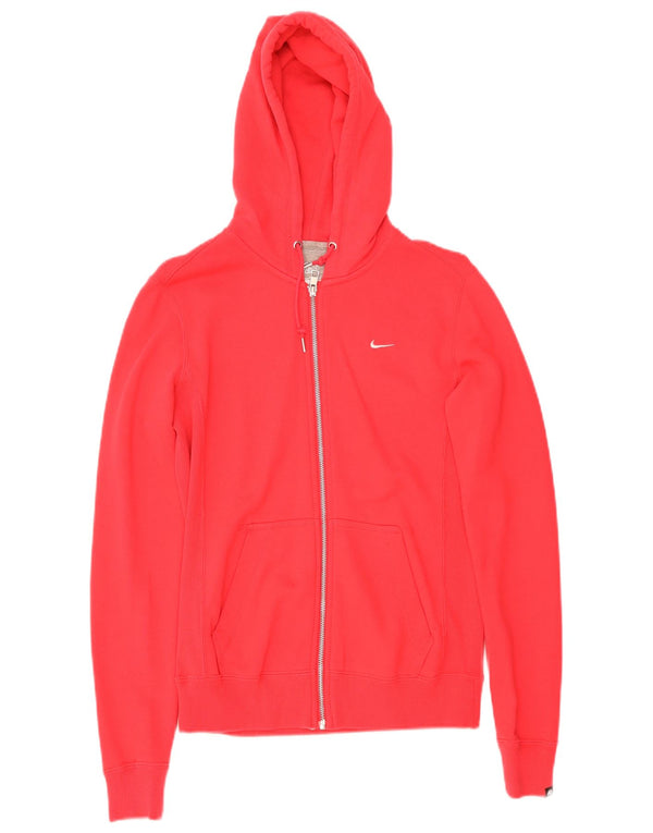 Felpa con cappuccio e zip da donna Nike UK 14 cotone rosso medio
