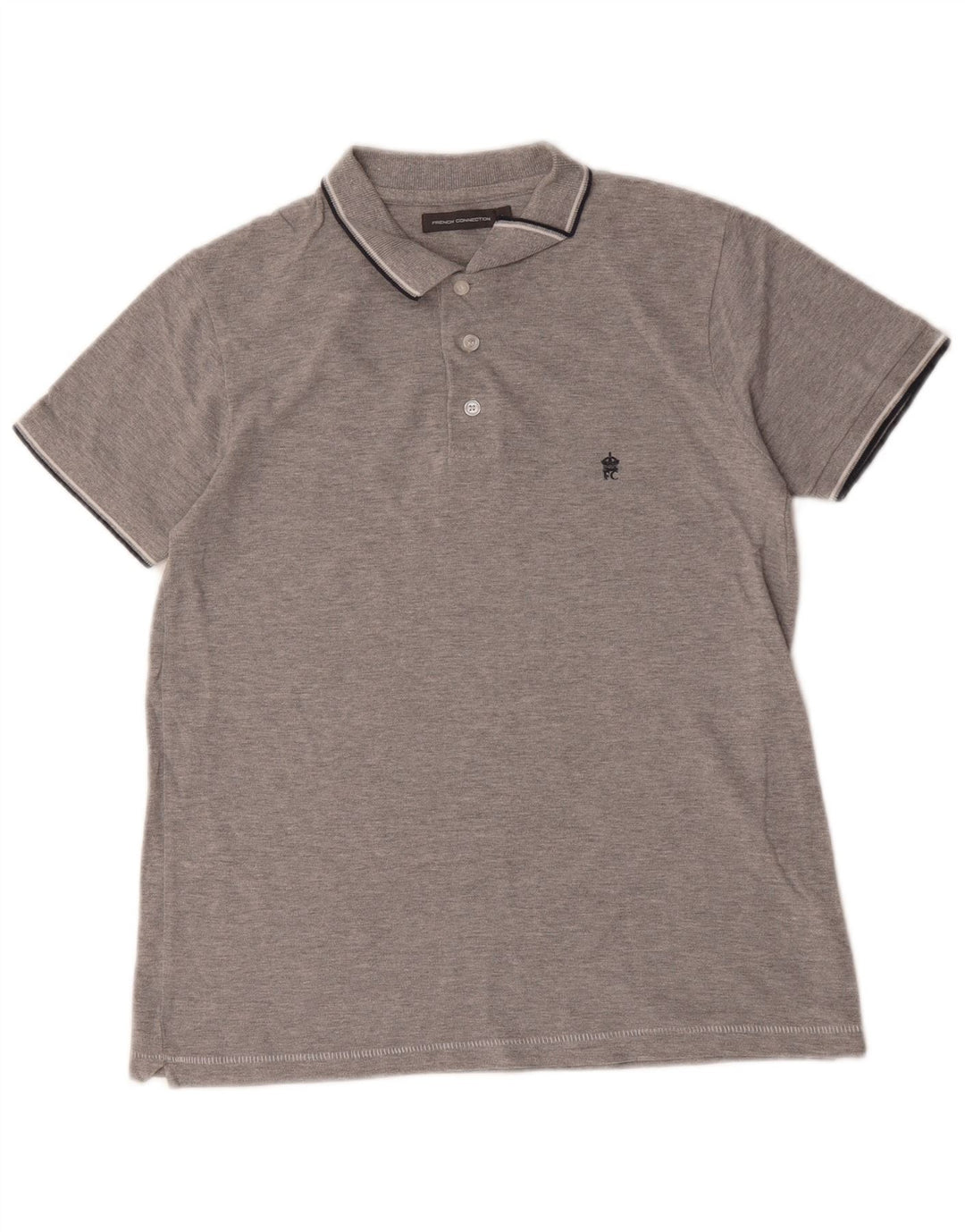 Polo da uomo French Connection piccola in cotone grigio