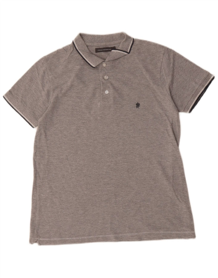 Polo da uomo French Connection piccola in cotone grigio