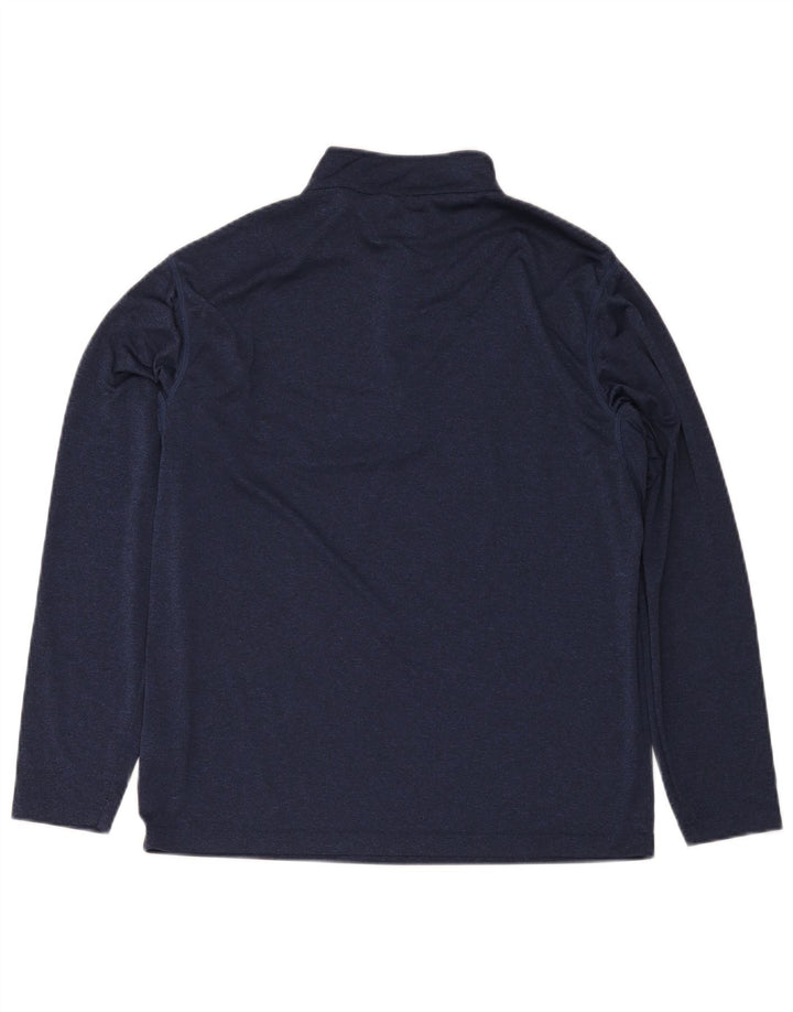 Calvin Klein Uomo Golf Zip Neck Pullover Tuta Top Large Blu Navy