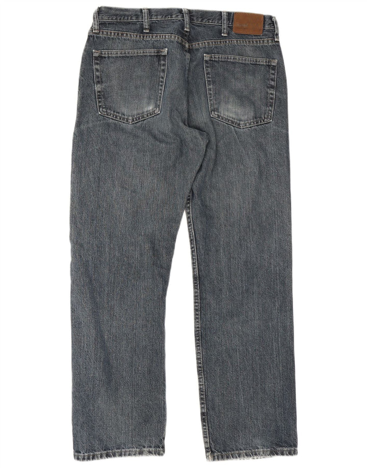 Jeans dritti da uomo Wrangler vestibilità regolare effetto vissuto W34 L29 cotone blu