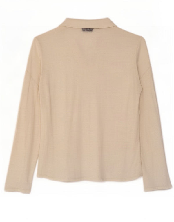 Polo da donna a maniche lunghe Massimo Dutti UK 14 Medium White Flecked