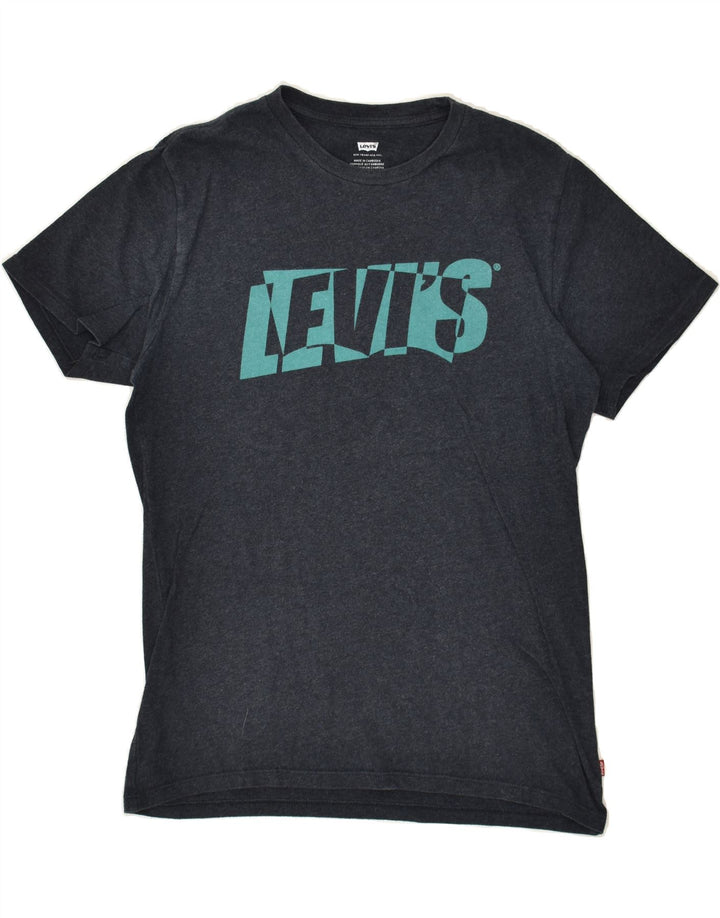 LEVI'S Mens Graphic T-Shirt Top Small Navy Blue | Vintage Levi's | Thrift | Second-Hand Levi's | Used Clothing | Messina Hembry 