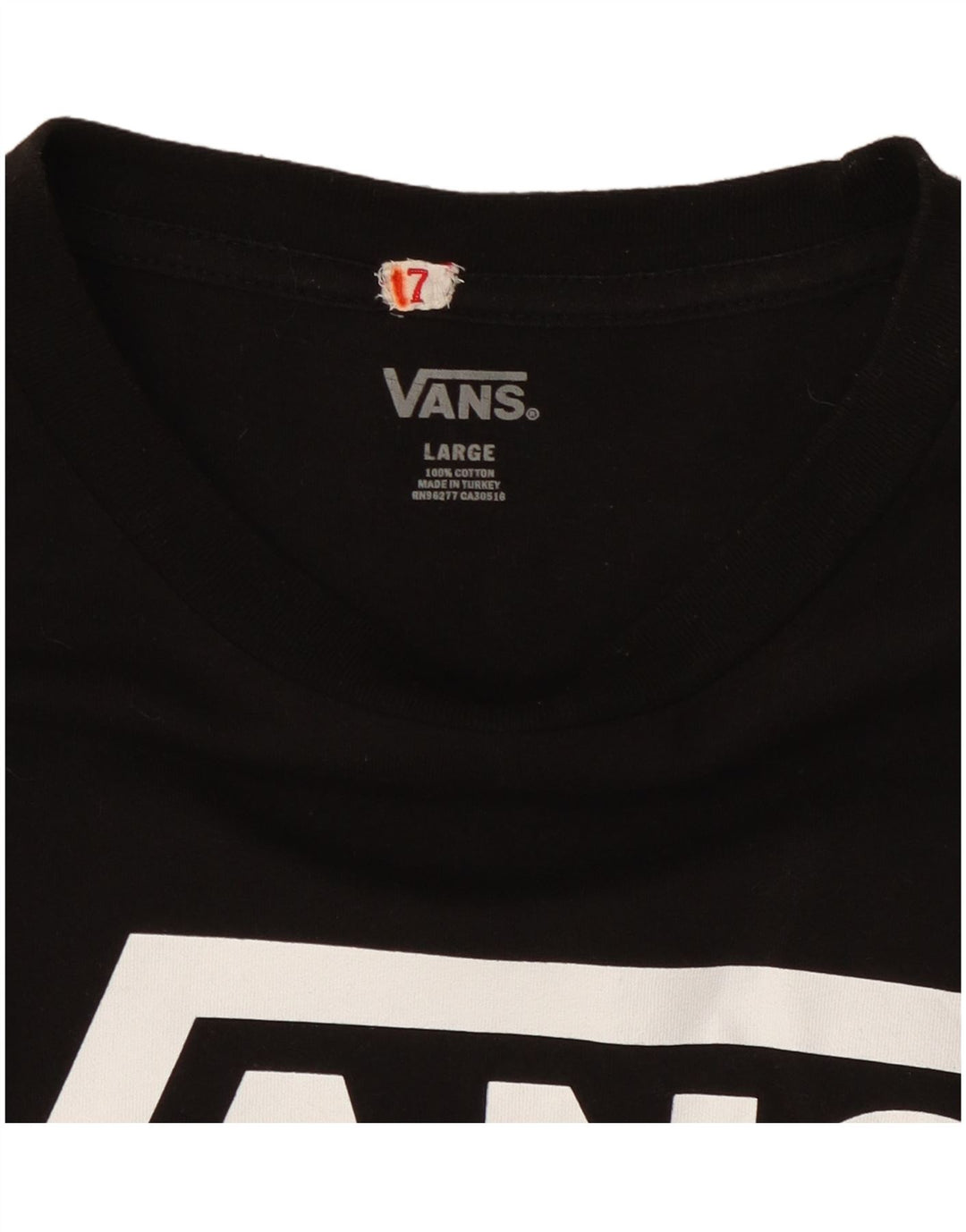 Vans Maglietta grafica da uomo a maniche lunghe grande in cotone nero