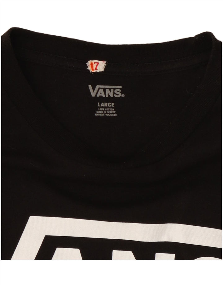 Vans Maglietta grafica da uomo a maniche lunghe grande in cotone nero