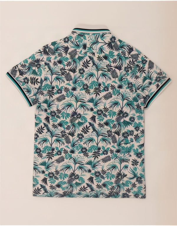 Camicia Zara da uomo a maniche corte Muscle XL in cotone floreale bianco hawaiano