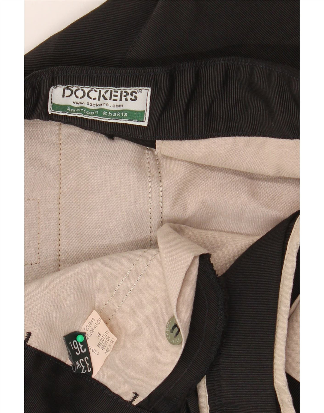 DOCKERS Pantaloni chino dritti kaki da uomo W33 L30 cotone nero