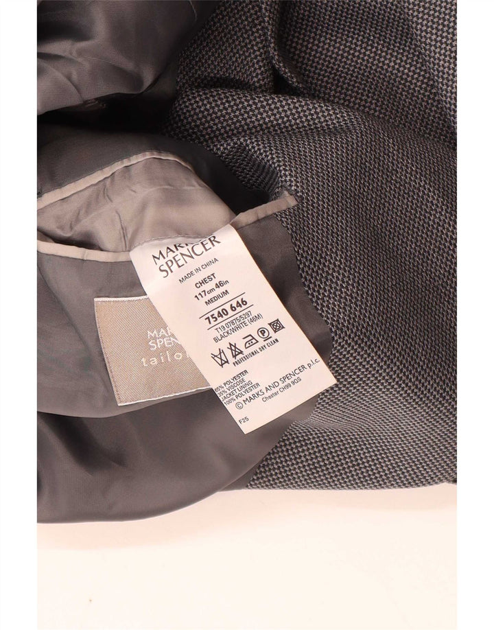 Giacca blazer a 2 bottoni su misura da uomo Marks & Spencer UK 46 XL nera