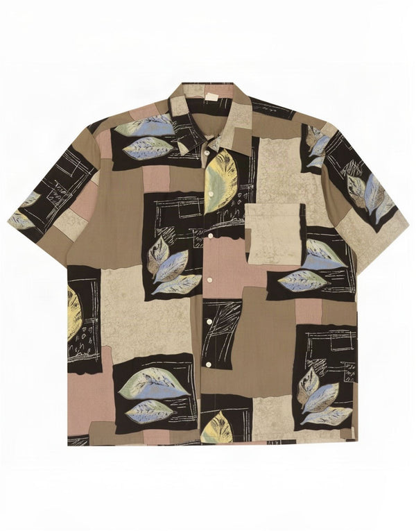 Vintage Mens Short Sleeve Shirt Size 18 43/44 2XL Multicoloured Patchwork