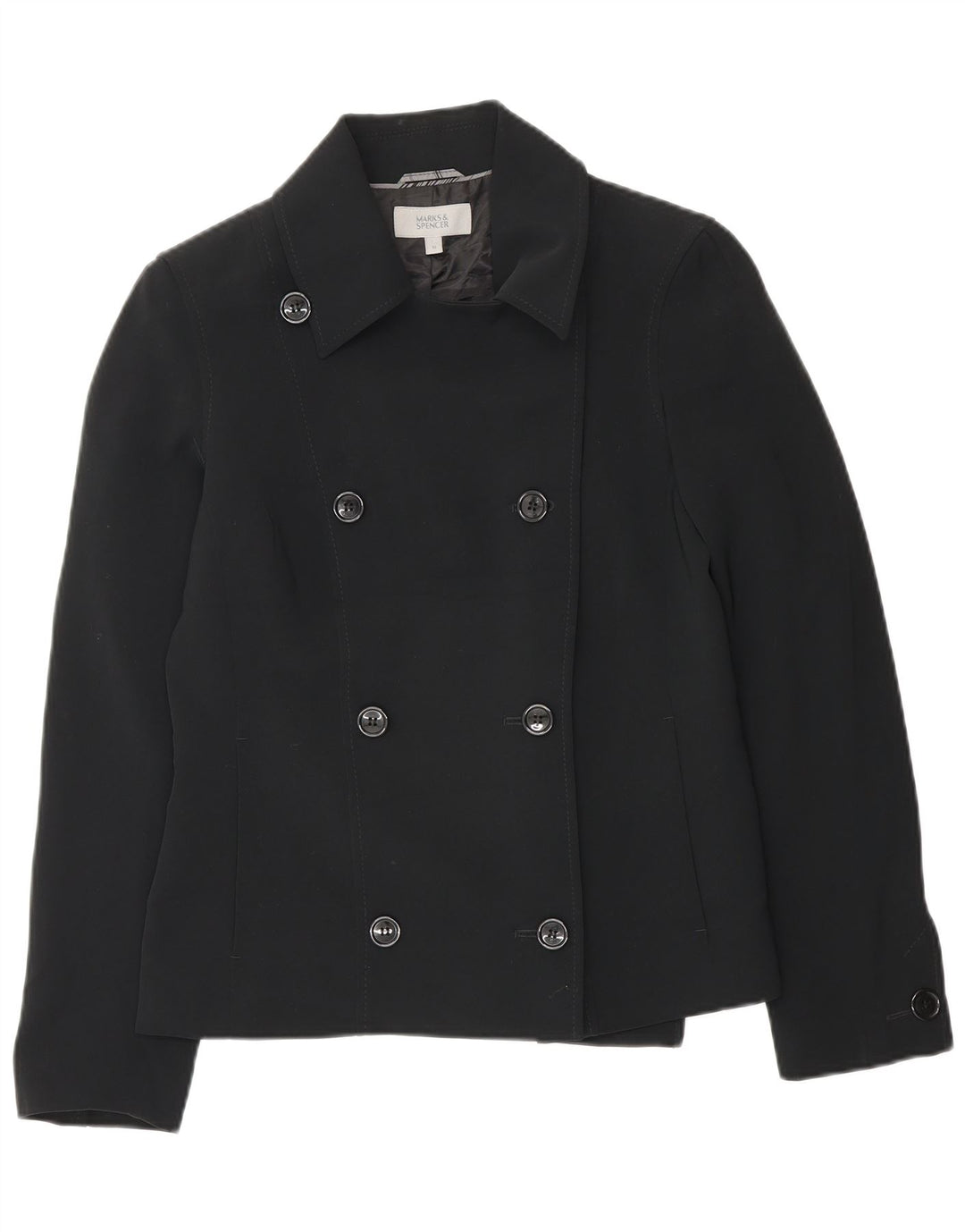 Giacca blazer doppiopetto da donna Marks & Spencer UK 10 piccola nera