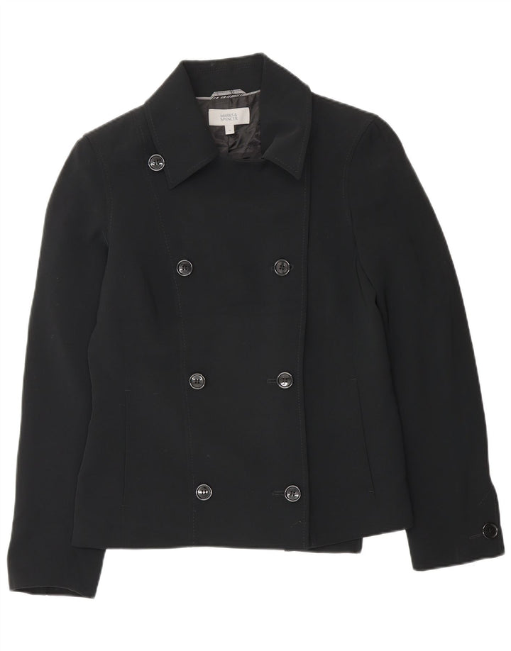 Giacca blazer doppiopetto da donna Marks & Spencer UK 10 piccola nera