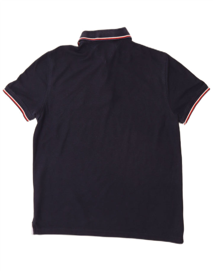 Polo da uomo Tommy Hilfiger media cotone blu navy