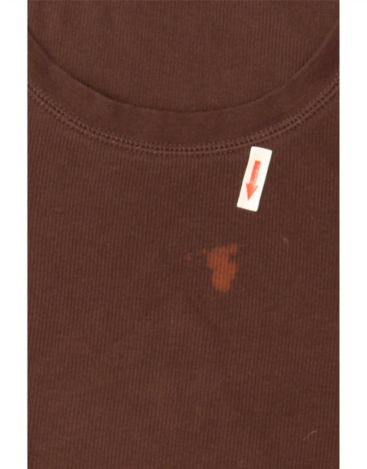 Top Zara da donna a maniche lunghe UK 8 Small Marrone