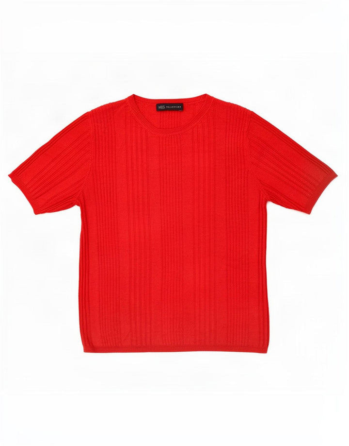 T-shirt da donna Marks & Spencer Top UK 12 Medium Red Viscosa
