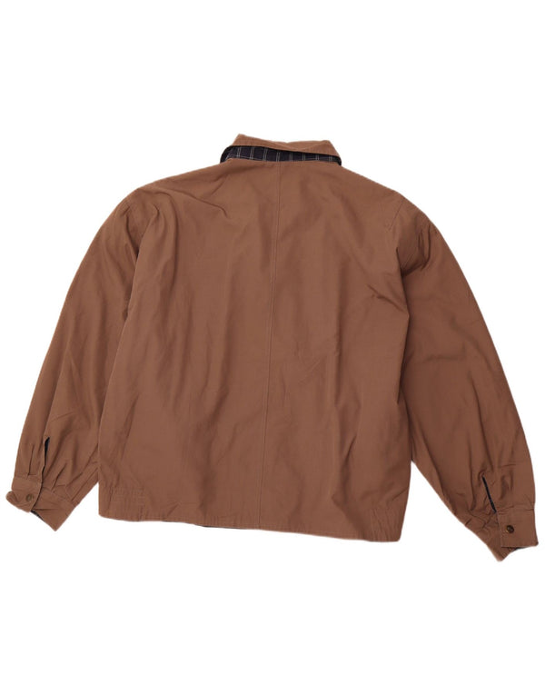 Giacca reversibile da uomo VINTAGE UK 40 poliestere a quadri marroni grandi