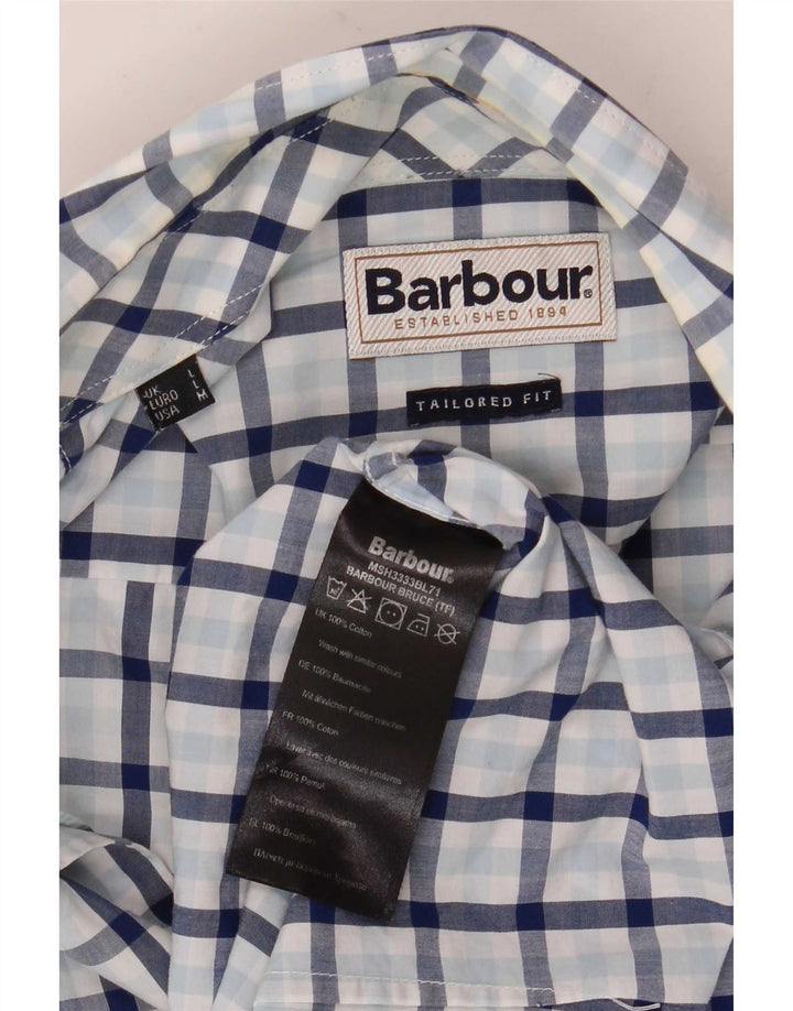 Camicia da uomo Barbour in cotone a quadri grandi blu