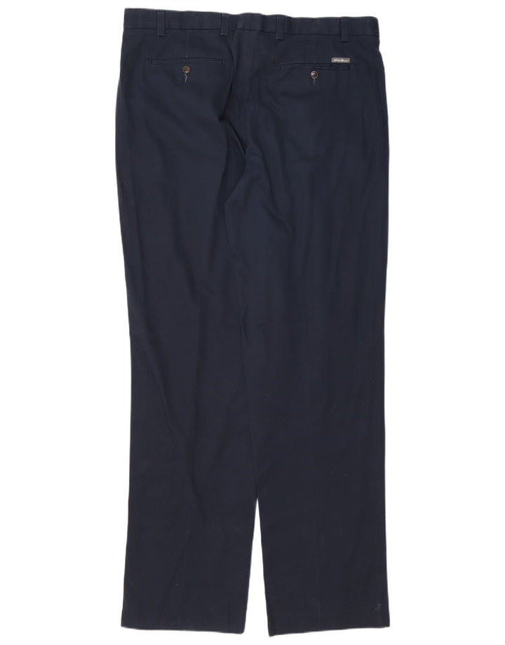 EDDIE BAUER Pantaloni chino da uomo con pegging W38 L36 cotone blu navy