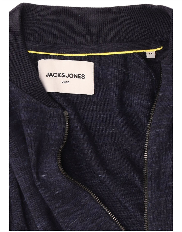 Maglione cardigan da uomo Jack & Jones XL blu navy screziato