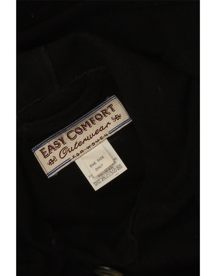 Cappotto poncho con cappuccio da donna Easy Comfort, taglia unica, in lana nera